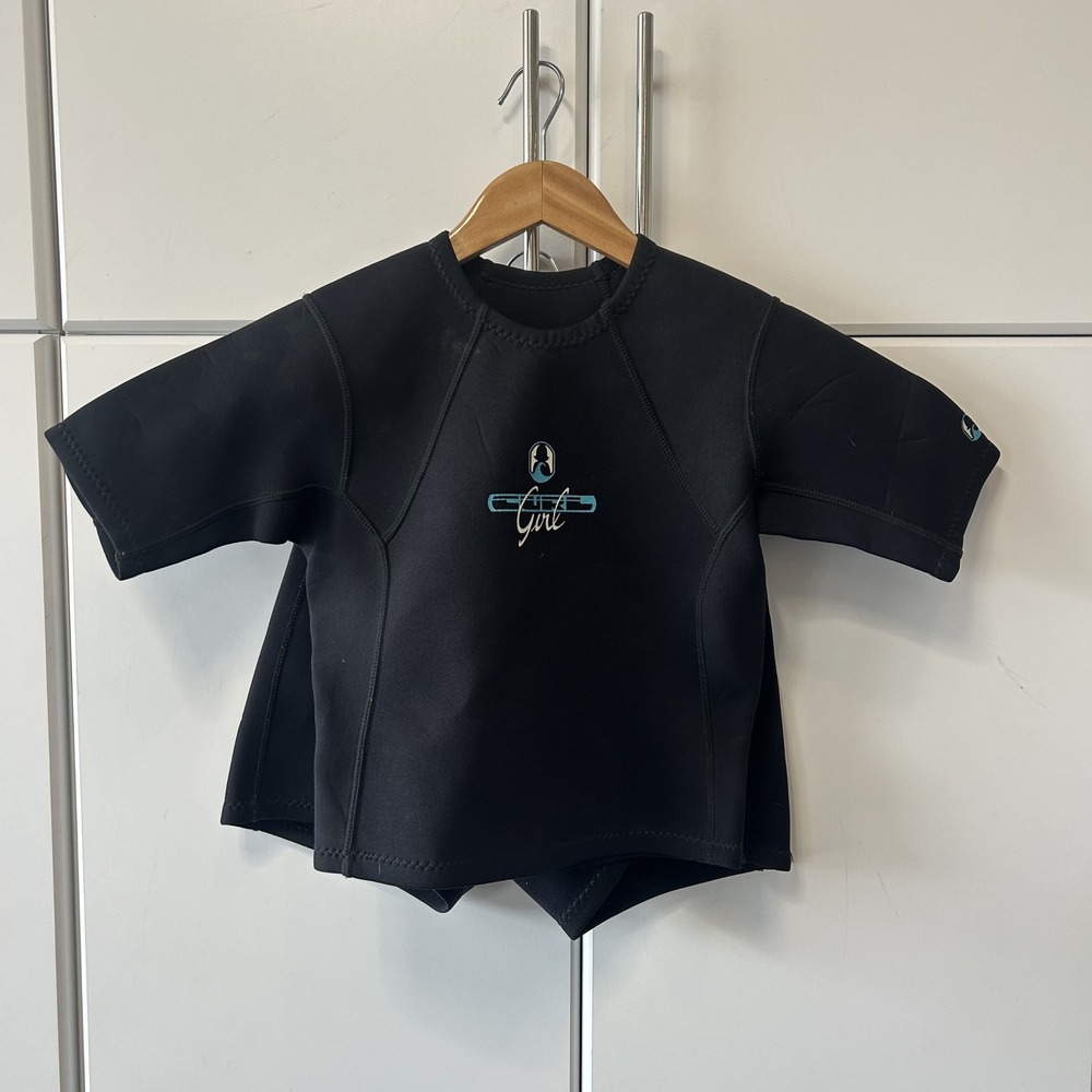 Girl 2-Piece Neoprene Wetsuit Set Short Sleeve Top 8 Shorts 10 Black